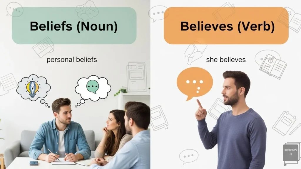 Beliefs or Believes in Everyday Examples