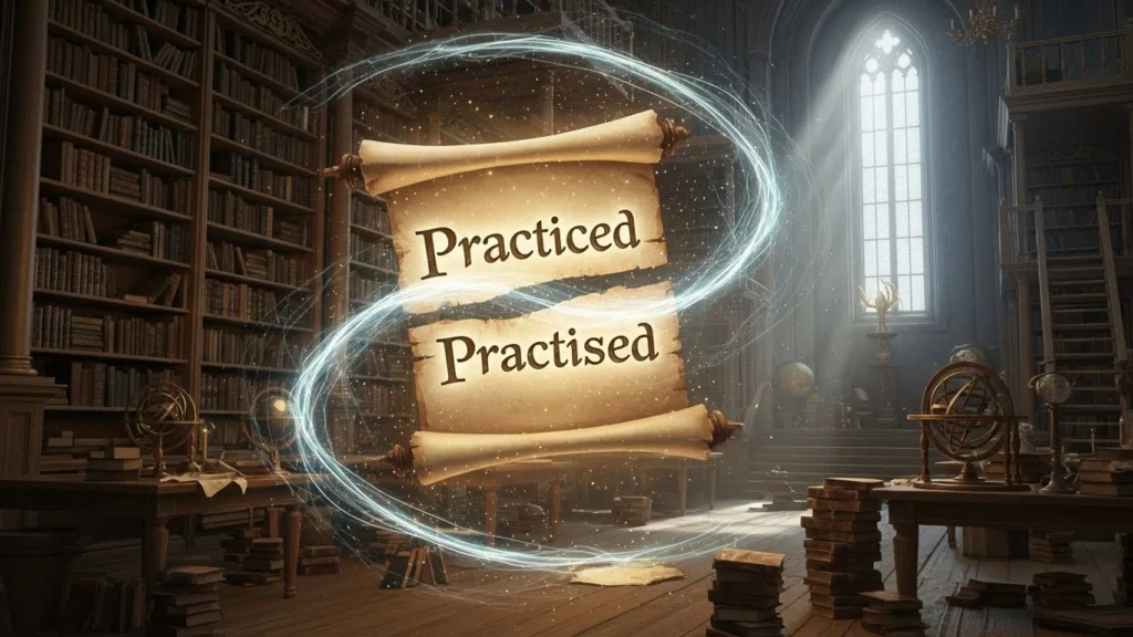 The Origin of Practiced or Practised