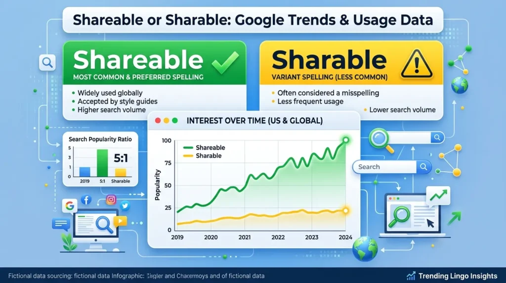 Shareable or Sharable ; Google Trends & Usage Data