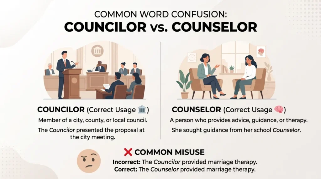 Common Mistakes with Councilor or Counselor