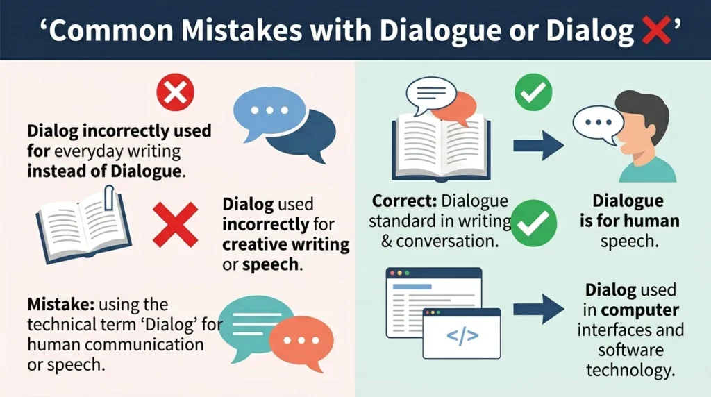 Common Mistakes with Dialogue or Dialog ❌