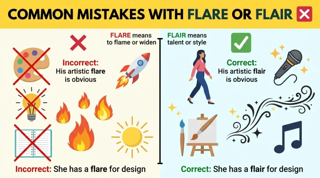 Common Mistakes with Flare or Flair 