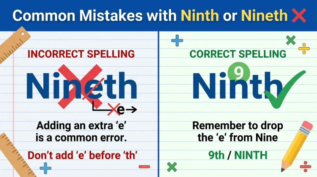 Common Mistakes with Ninth or Nineth