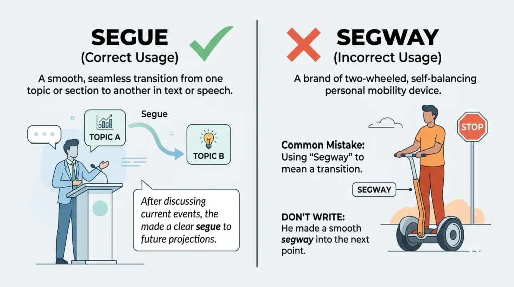 Common Mistakes with Segway or Segue