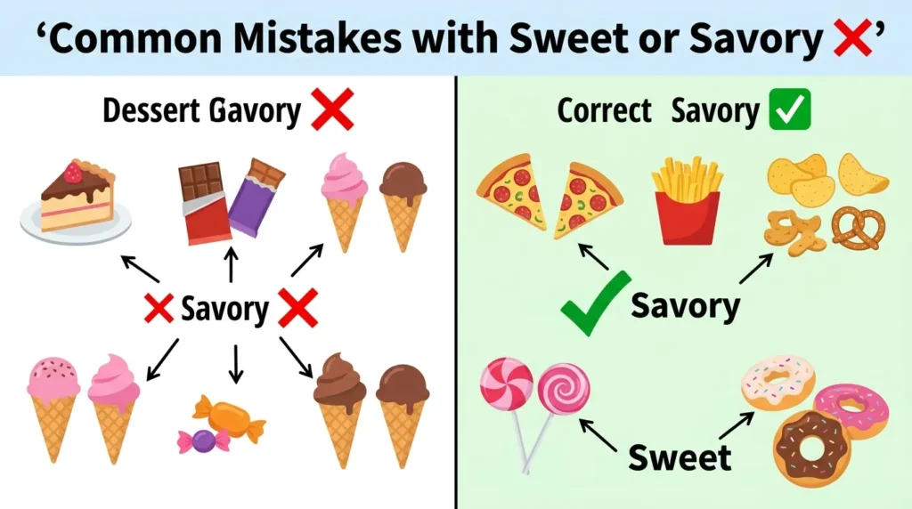 Common Mistakes with Sweet or Savory ❌