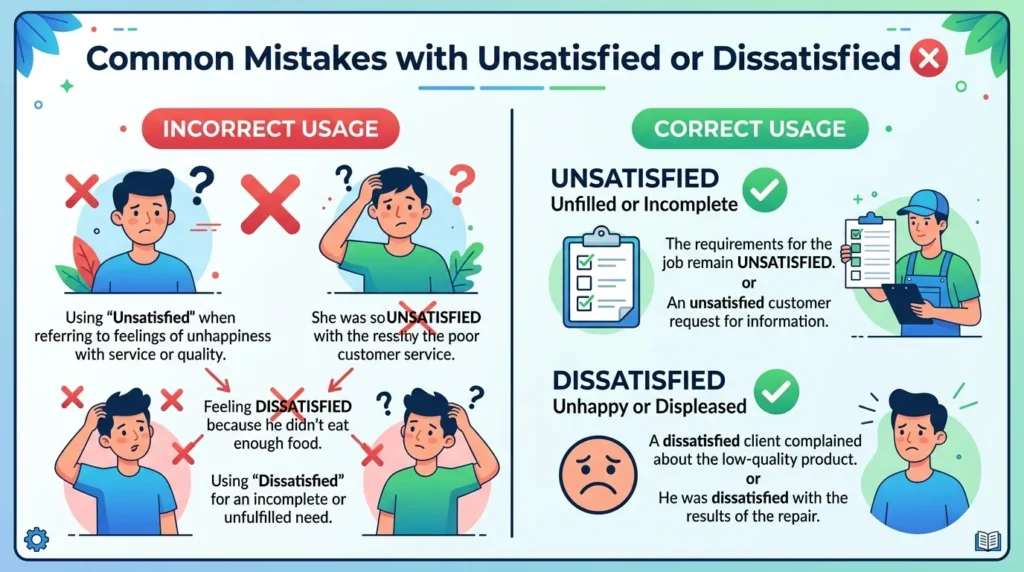 Common Mistakes with Unsatisfied or Dissatisfied