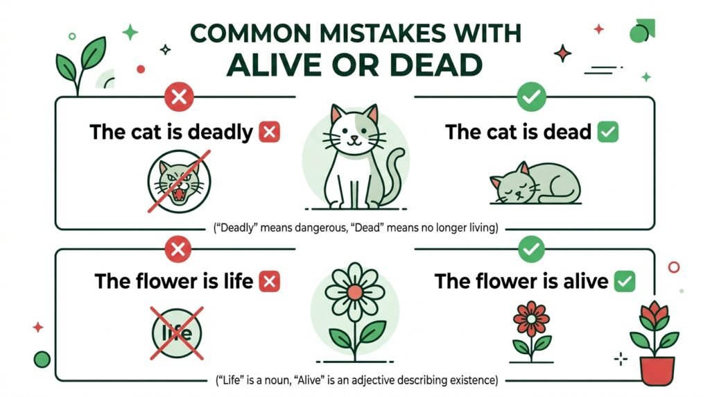 Common Mistakes with Alive or Dead
