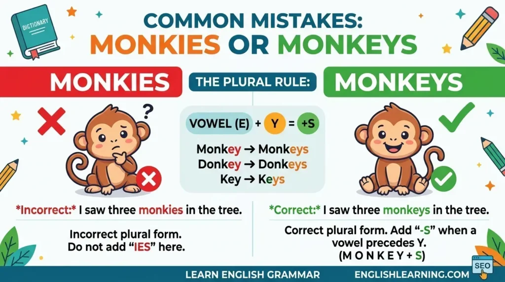 Common Mistakes with Monkies or Monkeys