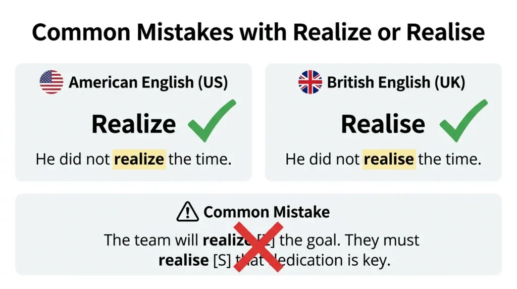 Common Mistakes with Realize or Realise
